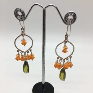 Carnelian/Green Cubic Zirconia Chandeliers